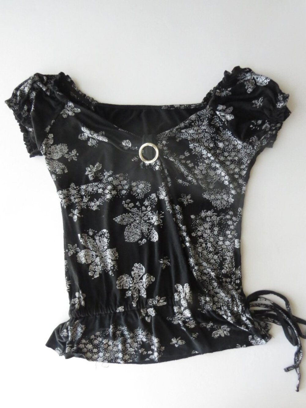 Vintage Italian Milkmaid Floral Top, Made in Italy, Off Shoulder Peasant Top, 20